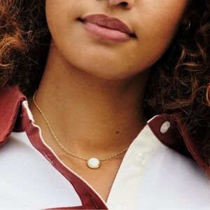 Kendra Scott Gold Necklace with White Pendant